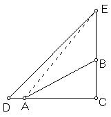 Kies E op AB zo, dat EB = BC. Teken CE; dan is volgens Lemma 3 de som van BCE gelijk aan twee rechte hoeken. Teken zwaartelijn BD.