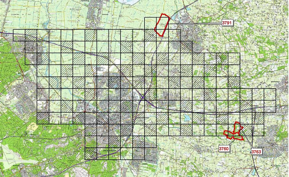 Begraafplaats, Baarn 148;468 Stoutenburg, Hoevelaken 160;462 De Schans, Amersfoort 154;464 Coelhorsterbos, Amersfoort 152;465 Oeverzwaluwkolonie x/y-coördinaat Stadstuin/Nieuwland, Amersfoort 153;467