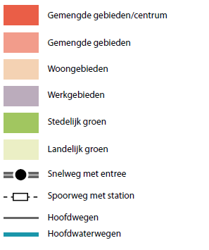 Ruimtebeslag Barrièrewerking Recreatie Woongebieden (bestaand en toekomstig) - Aantal adressen - Toekomstig woongebied Werkgebieden (bestaand en toekomstig)