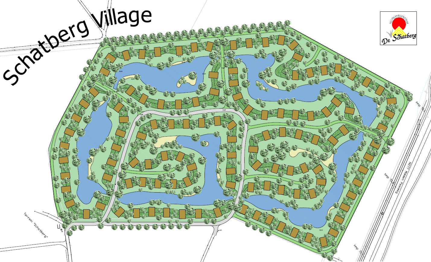 Afbeelding : plattegrond uitbreiding De Schatberg De uitbreiding zal gefaseerd worden aangelegd in aantallen van vijf woningen per fase.