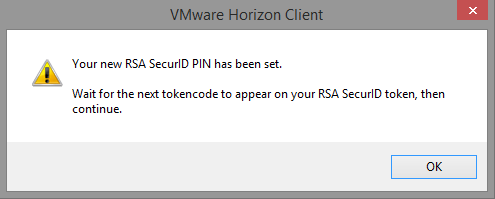 Hierna verschijnt het venster Enter a new RSA SecurID PIN.