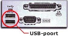 USB aansluiting Met de USB-poort (Universal Serial Bus) kunt u op een handige manier uw randapparatuur aansluiten.