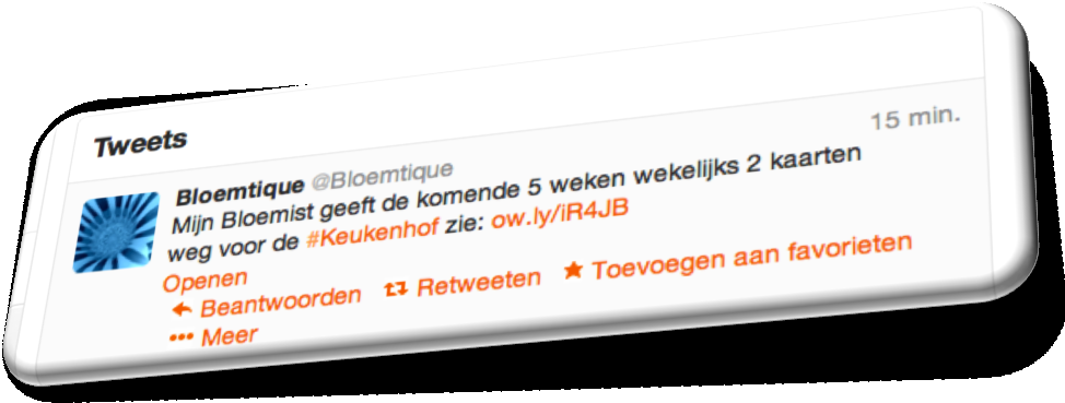 Afbeelding 1: startpagina Twitter Beweeg met de muis over de tweet en je ziet