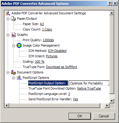 - Stap 16 - Kies bij PostScript output Option: Optimize for Portability en bij