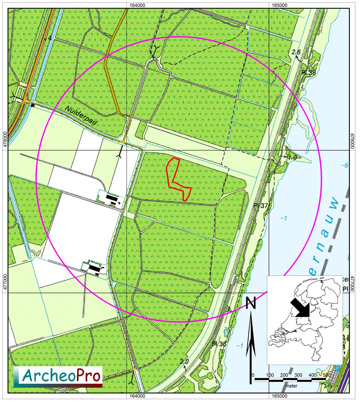 Archeologische onderzoek Scoutinglandgoed, Zeewolde, Gemeente Zeewolde. ArcheoPro Rapport, 14025, Pagina 6 Het onderzoek is uitgevoerd door drs. R.P. Exaltus (senior-archeoloog), ing. P.J.