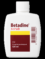 Scrub Betadine Scrub is een vloeibare milde desinfecterende zeep zonder korreltjes. Het is geschikt voor het desinfecteren van de huid en de handen.
