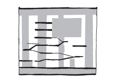 Beleving In het interieur hangen boven de publieksruimten de twee depots, door Arets wolken in de lucht genoemd. Deze worden gedragen door 40 centimeter dikke en 36 meter lange wanden.