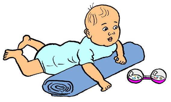 Spelen op de rug Leg uw baby zó in de box dat licht en geluid van de niet-voorkeurskant komen. Wanneer uw baby op de rug ligt, kunt u met speelgoed zijn aandacht naar de niet-voorkeurskant trekken.