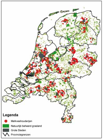 194 Figuur 3 Potentiekaart Boeren voor Natuur bedrijven: melkveebedrij ven die binnen 1 km