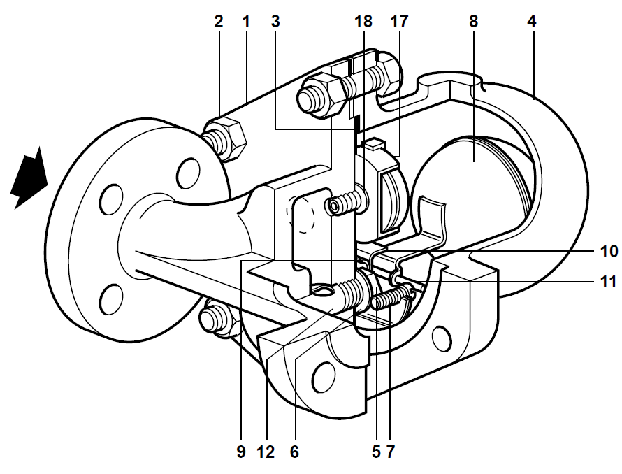 Technische Fiche DN15 getoond DN40 en DN50 DN50 getoond -C Constructie Nr Omschrijving Materiaal 1 Huis Koolstofstaal 1.