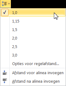 Microsoft Office 2010 - Word - Regelafstand Alinea opmaak heeft te maken met de ruimte die de ruimte die de alinea krijgt, zowel horizontaal, links en rechts, en verticaal, de afstand tussen de