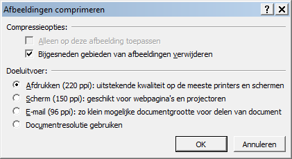 6 Afbeeldingen comprimeren in Word Gebruiken we afbeeldingen in een document, dan is het wel zo slim om deze te comprimeren.