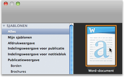 Als u Word nog niet hebt geopend, klikt u in het Dock op Microsoft Word.