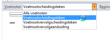 Tekstverwerking Microsoft Office 2013 81 6.1.5 Het nootscheidingsteken wijzigen Je kan het nootscheidingsteken of het vervolgscheidingsteken enkel aanpassen in de conceptweergave.