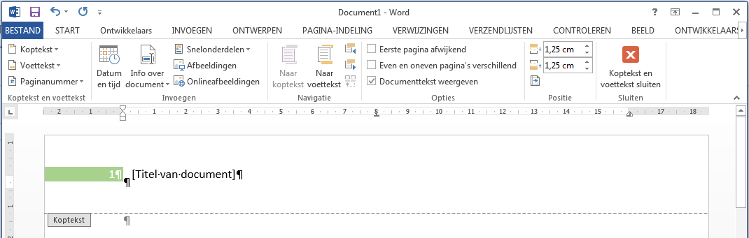 Tekstverwerking Microsoft Office 2013 95 7 Kop- en voetteksten Competenties Beroepsspecifieke competenties: de leerkracht als inhoudelijk expert.