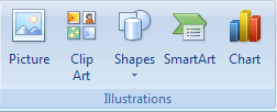 Om taken uit te voeren die je voorheen deed met de Drawing toolbar - klik op de Insert tab - op een optie in de Illustrations groep of in de Text groep.