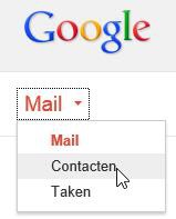 Klik op Mail en kies contacten Klik op Contacten importeren Het