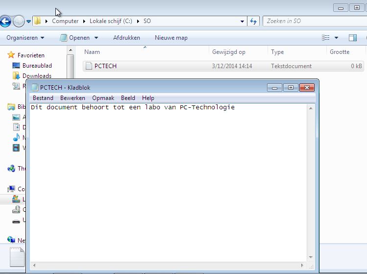 Als de installatie is voltooid, maak je op de C-schijf een map aan met je initialen (bv: SO).