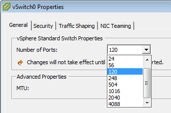 Host checks Check op vrije poorten per vswitch Schatting max