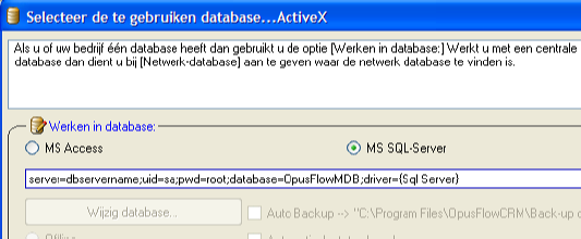 OpusFlowCRM op SQL Server In plaats een Access-database is het met OpusFlowCRM ook mogelijk om een database op SQL-server te gebruiken.