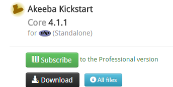 d. De bestaande database en Joomla-installatie importeren Om het bestand terug te kunnen zetten, heef u een programma nodig genaamd: Akeeba Kickstart. Deze kunt u vinden onder het kopje download.