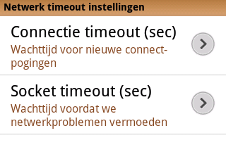 Netwerk timeout instellingen De Xelion app legt via het http protocol contact met Xelion.