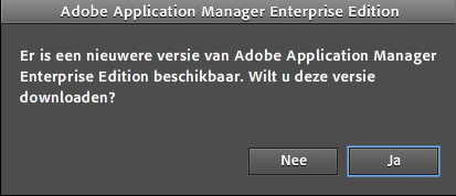 Enterprise Edition start. In het dialoogvenster moet u aangeven of u de nieuwe versie wilt downloaden.