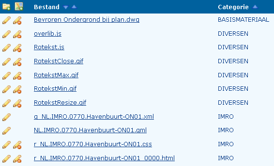 Om het overzicht te vergroten en bestanden gemakkelijk terug te kunnen vinden, kan er aan ieder bestand een categorie-label worden gekoppeld, waarop ook de sortering van de lijst kan worden ingesteld.