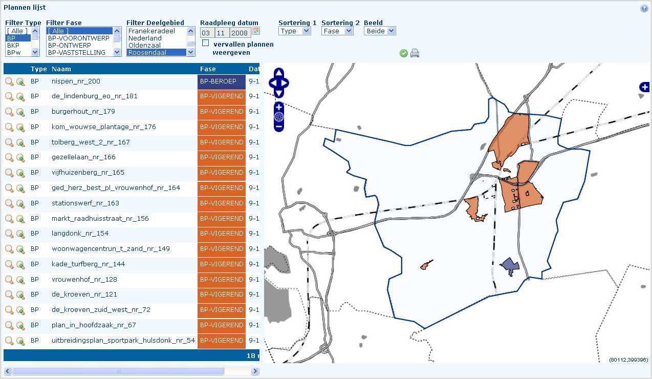 Raadpleeg datum In RoBeheer kunnen we de raadpleegdatum aanpassen. We kunnen met deze optie de planvoorraad in het verleden bekijken.