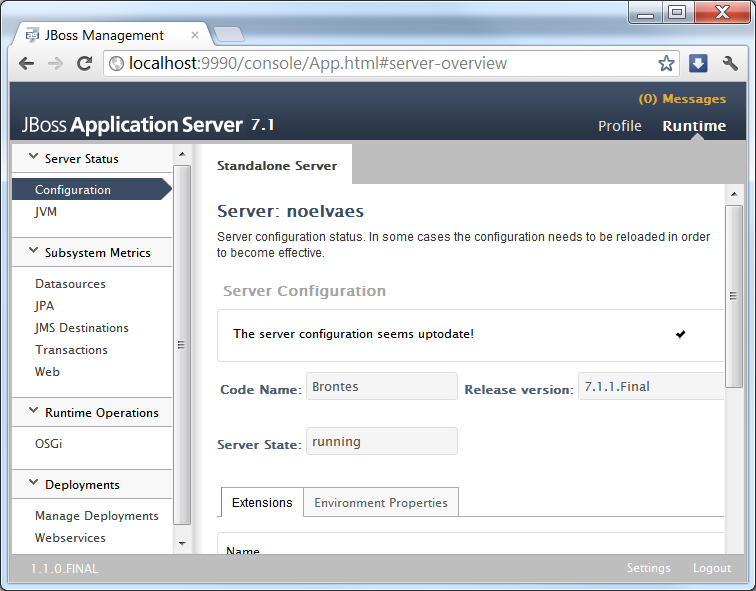 EJB Containers Stop de JBoss server door CTR-C te drukken 2.2.3 Integratie met Eclipse Indien men gebruik maakt van Eclipse is het mogelijk JBoss vanuit deze omgeving op te starten.