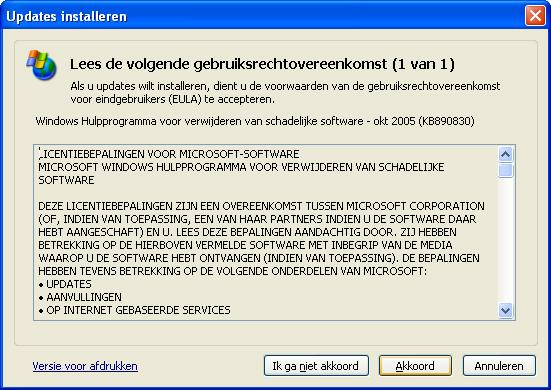 Gebruikerstips 15 7. Lees en accordeer de pop-up met EULA: 8. Het.