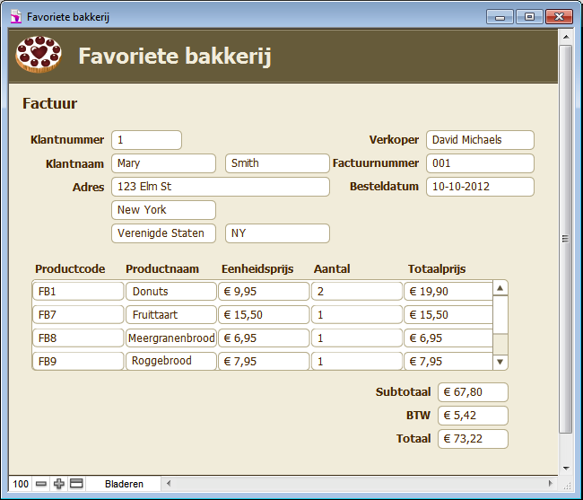 Hoofdstuk 3 Databases maken 64 Geselecteerde veldtype Voor deze veldgegevens Datum Alleen datums. Gebruikt de gregoriaanse kalender met een bereik van 1-1-0001...31-12-4000.