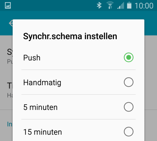 Piket 7. Kies synchronisatieschema 8. Kies synchr.schema instellen 9.