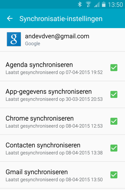 Android (bv. Samsung/HTC) Gmail NB: de weergegeven screenshots zijn van een Samsung, bij een andere android smartphone kan het getoonde beeld een andere indeling hebben 1. Ga naar instellingen 2.