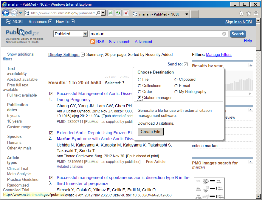 Voorbeeld: Pubmed - Dit kan alleen door Pubmed te openen via Internet Explorer op Athena Login op de webpagina athena.ugent.