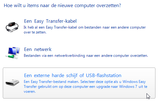 Je vindt de wizard Easy Transfer op de installatie-dvd van Windows 7. Neem deze erbij en open het bestand Support\Migwiz. Dubbelklik op Migsetup.exe. De wizard wordt gestart.