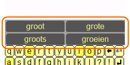 Functietoetsen Sommige toetsen hebben speciale functies: Backspace: dit verwijdert de voorafgaande letter Shift: de volgende letter wordt als hoofdletter getypt.