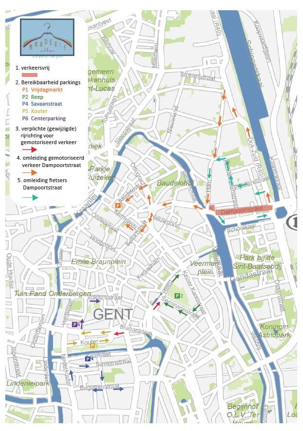 Braderie 25-26-27-28 juni 2015: hoe komt u er bij? De Stad Gent, De Lijn en de NMBS doen er alles aan om de weg naar en van het centrum van de stad op een optimale manier te organiseren.