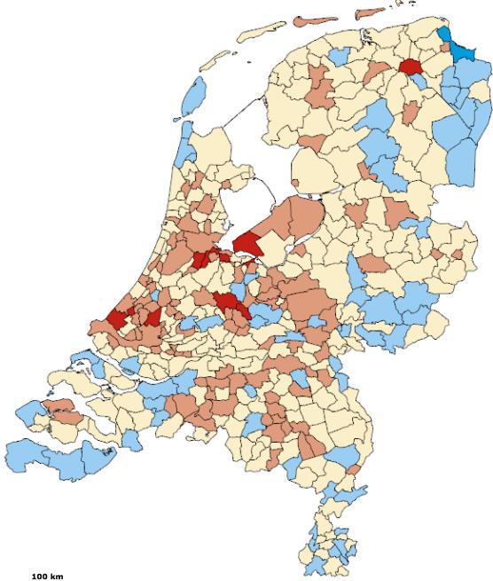 niet alle steden profiteren dus van de toenemende aantrekkingskracht van de stad op met name hoger opgeleide jongvolwassen.