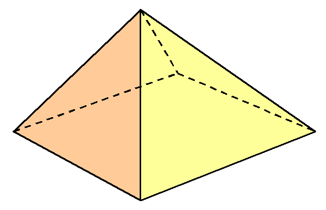 8.2 Inhoud piramide en kegel [1] Een piramide heeft een grondvlak, een top en een hoogte.