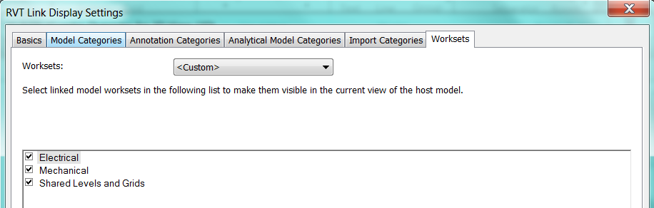 5.2.7 Worksets en linked files Het is mogelijk om worksets uit gelinkte modellen te openen en sluiten vanuit het host model.