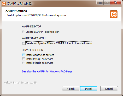 Ik wil geen Windows Services omdat XAMPP op de externe harddisk staat die niet steeds