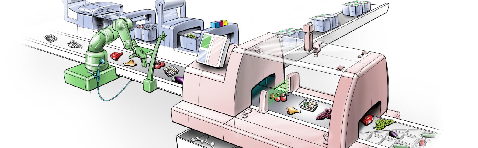 PicknPack analyzes the color and shape properties using advanced computer-vision