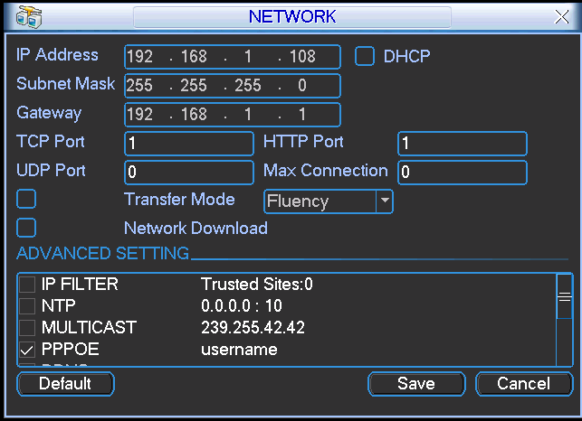 IP adres: Hier kunt u een IP adres invoeren. DHCP: DHCP is een automatisch IP Adres zoek functie.