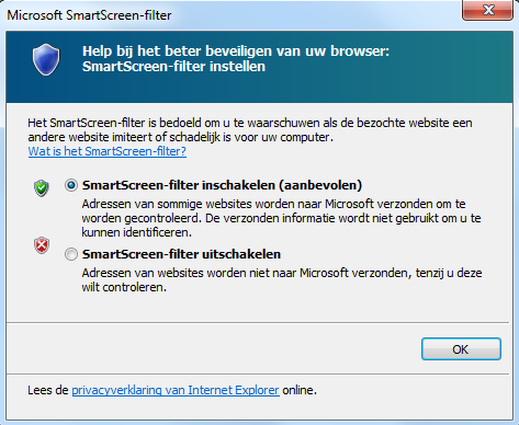 6 - Phishing Internet Explorer heeft vanaf versie 8 een zogenoemde SmartScreen-filter. Dit herkent phishingwebsites en websites die schadelijke software verspreiden.