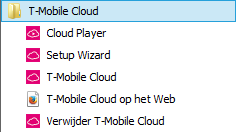 2. T-Mobile Cloud opstarten Om T-Mobile Cloud op te starten, klikt u op de snelkoppeling van de applicatie op het bureaublad of selecteert u de T-Mobile Cloud optie in het Snel Starten menu.