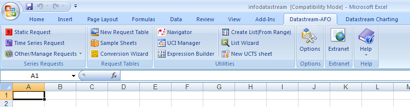 Algemeen In plaats van Datastream zelf op te starten kan je beter werken via Excel.