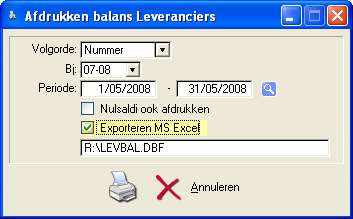 IV. Exporteren naar excel 1. Klantenbalans Om de klantenbalans te exporteren naar Excel gaat u naar Boekhouding Balans & RC Klantenbalans.