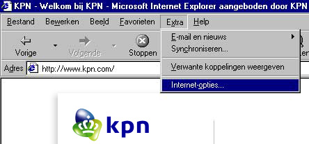 3.2 Windows 95/98/2000 Zakelijk ADSL van KPN maakt gebruik van de standaardinstellingen van Microsoft Internet Explorer.