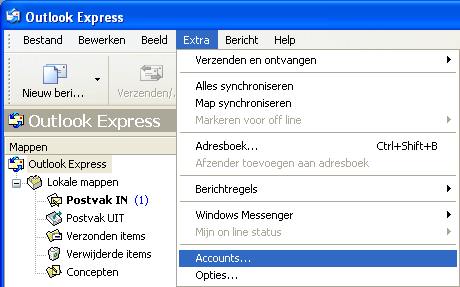 Ik ga er vanuit dat je Outlook Express al geïnstalleerd hebt op je pc.